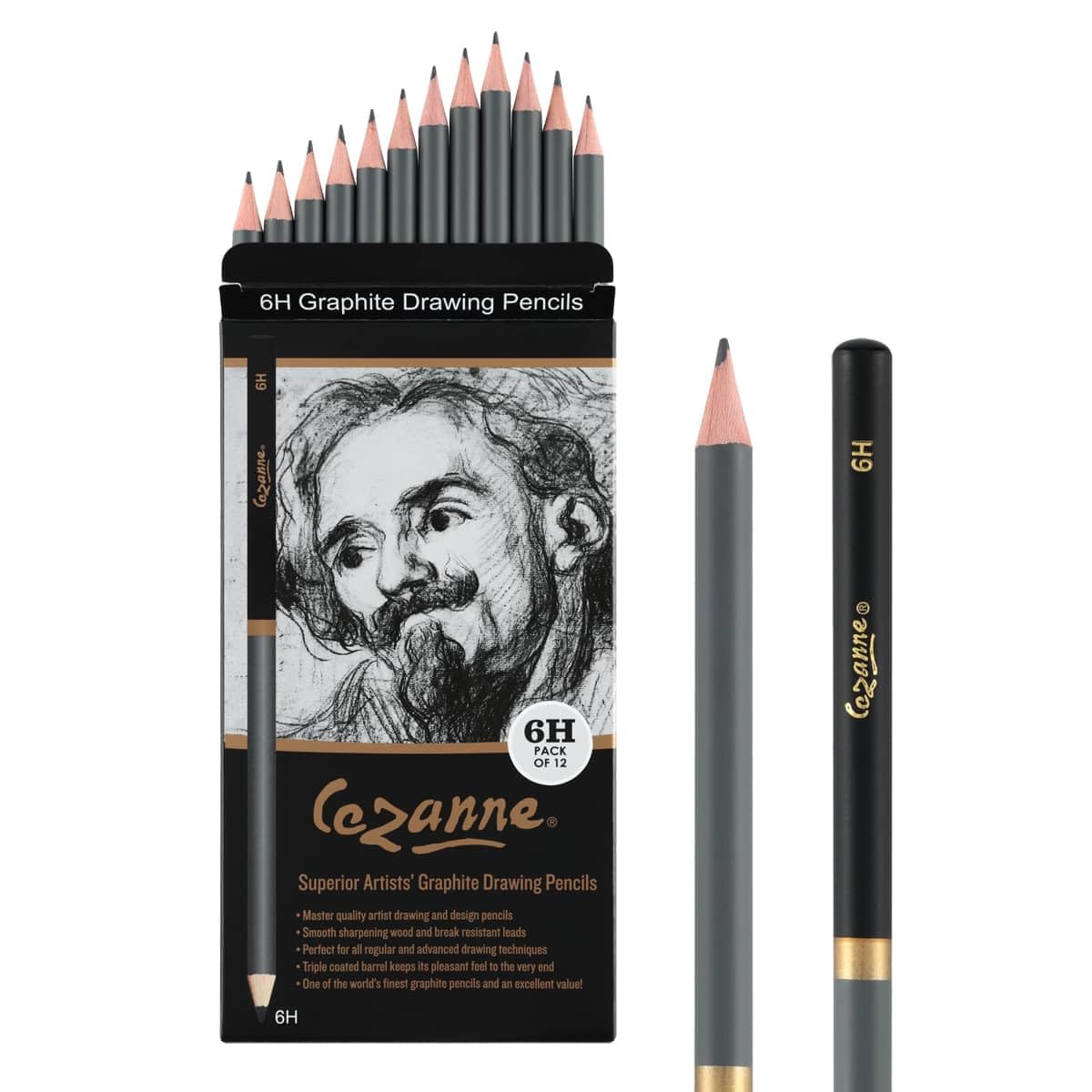 Amazon.com: Cezanne Graphite Drawing Pencils Set - 6H, Set of 12